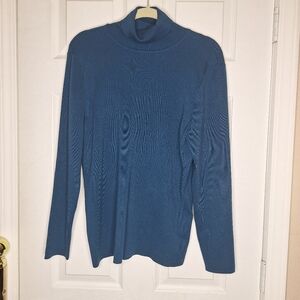 Chicos Blue Turtleneck Sweater Size 3 Large NWT